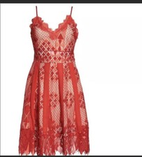 Foxiedox Red Lace Overlay Dress Anthropologie Small NWT