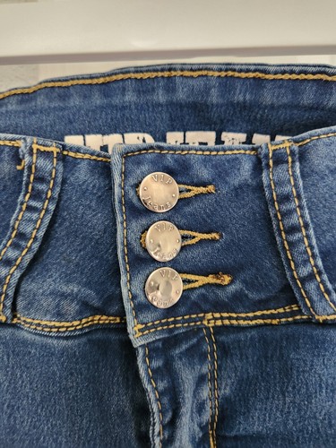 VIP Jeans Skinny Distressed Ripped Girls 11/12 90s Y2K Denim Blue Jeans Pants - Picture 3 of 11