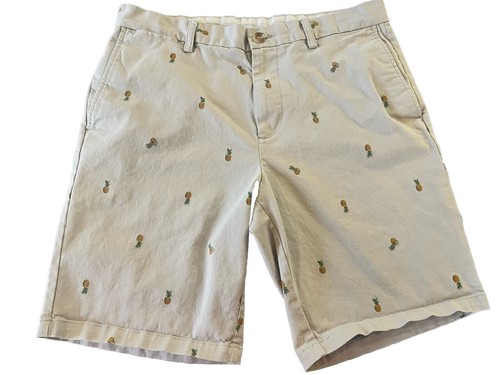 Old Navy Men’s Size 34 Khaki Pineapple Print Ultimate Slim Shorts Coastal Summer
