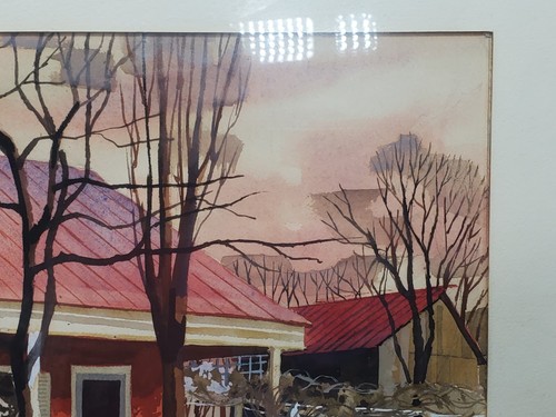 Original Framed Signed Nat Youngblood Ranch House 23-1/4" x 19-1/2" - Picture 5 of 12