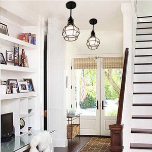 Details About Modern Industrial Wire Cage Semi Flush Mount Ceiling Light Porch Hallway Lamp