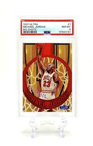 MICHAEL JORDAN 1997 Fleer Ultra #1 BIG SHOTS INSERT PSA 8 NM-MT CHICAGO BULLS
