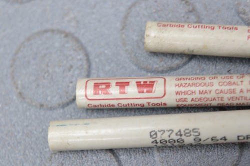 RTW 9/64 CARBIDE DRILL 121344 LOT OF 3 LOC6729 - Picture 4 of 5