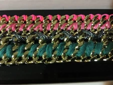  NWT$78 Victoria's Secret Bracelet/Angel Wing Charm/Multi-Color/W-Box/BEAUTIFUL