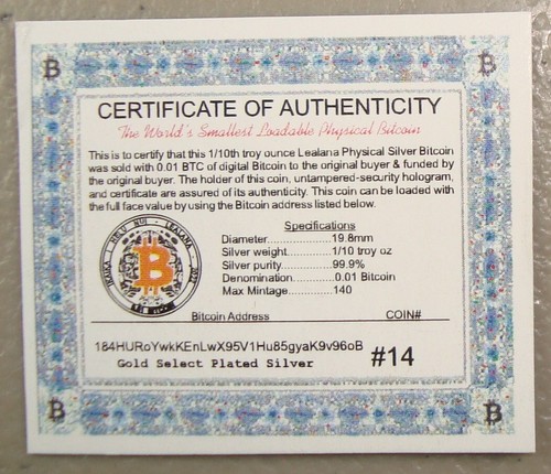 2022 Lealana Redeemed 0.01 Bitcoin 1/10 oz Gold Plated Silver ICG MS69PL Crypto - Picture 5 of 6
