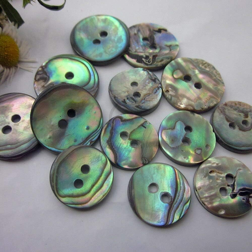 Sewing Button 50Pcs 15Mm / 12.5Mm 2 Holes Natural Dark Abalone Shell Shirt Butto - Picture 4 of 12