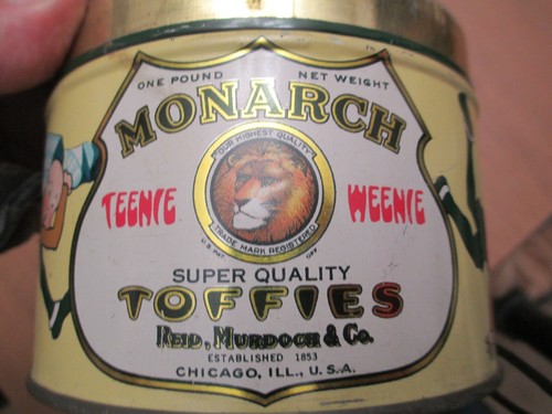 MONARCH TEENIE WEENIE TOFFIES TIN-ONE POUND-KEY WIND - Picture 7 of 7