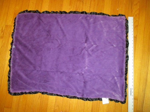 S.L. Home Fashions? Purple & Black Satin Ruffle Baby Blanket/Lovey 119741 HTF - Picture 3 of 3