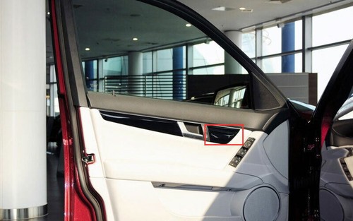 Borde de cubierta de panel interior de fibra de carbono rojo 2 piezas para Benz 2007-2014 Clase C - Imagen 5 de 6