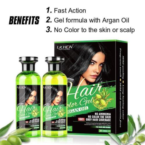 LICHEN PROFESSIONAL HAIR COLOR GEL BLACK OR BROWN, No Color to the Skin - Bild 13 von 38