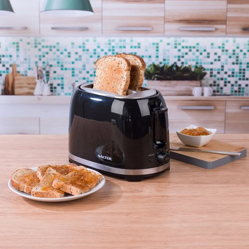 Salter 2 Slice Toaster Browning Control Deco Collection Black Stainless Steel - Picture 7 of 7