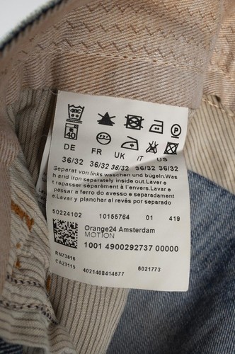 476 Hugo Boss Orange Regular Fit Blue Jeans size 36/32 - Picture 6 of 7