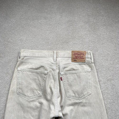 Levis 501 Vintage 90s Men’s Made in UK Straight Leg Jeans Oatmeal Size W31 W31 - Picture 10 of 18