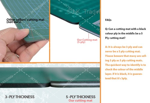 JKCrafts A1 A2 A3 A4 A5 Self Healing Cutting Mat - Craft Mat - 5ply Quilt Sewing - Picture 7 of 69