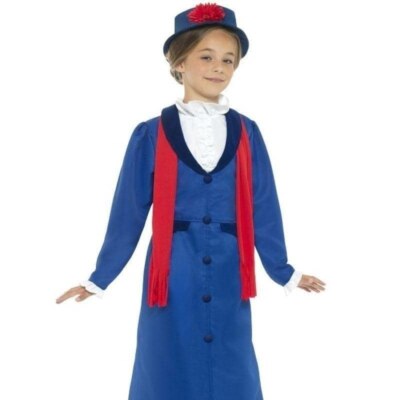 Victorian Nanny Costume Kids Blue Victorian Nanny Costume Kids Blue