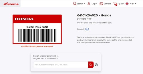 Honda Windscreen 64101-KS4-020 Genuine Honda Part - Picture 5 of 12