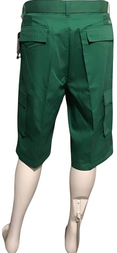 ^BROOKLYN XPRESS^ (GREEN) BELTED CARGO SHORTS FOR MEN - Picture 5 of 13