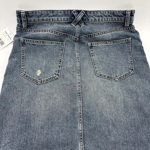 Free People Rhiannon Women's Size 29 / 8 Blue Jean Raw Hem Denim Maxi Skirt NWT - Picture 15 of 15