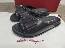 Salvatore Ferragamo Virgil Black Leather Sandal Shoe Women 9.5 C New In Box
