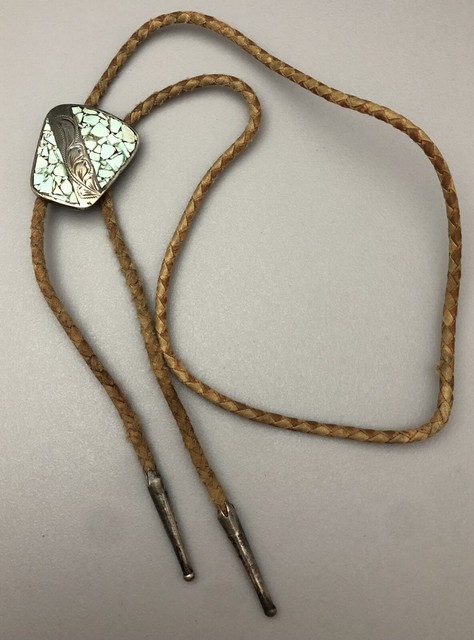 Vintage .925 Solid Sterling Silver & Turquoise Taxco Mexico Signed Bolo Tie Vintage .925 Solid Sterling Silver & Turquoise Taxco Mexico Signed Bolo Tie