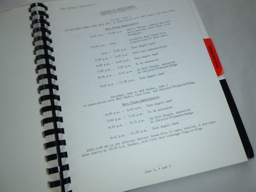 Folleto de Guía de Medios Gran Premio de Fórmula Uno de Detroit 1983 ¡MUCHA información! - Imagen 16 de 21