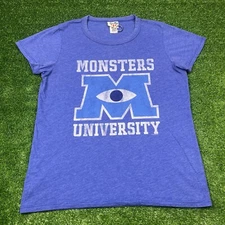 Vintage Y2K Junk Food Monsters University Disney Blue Shirt USA Women's Large