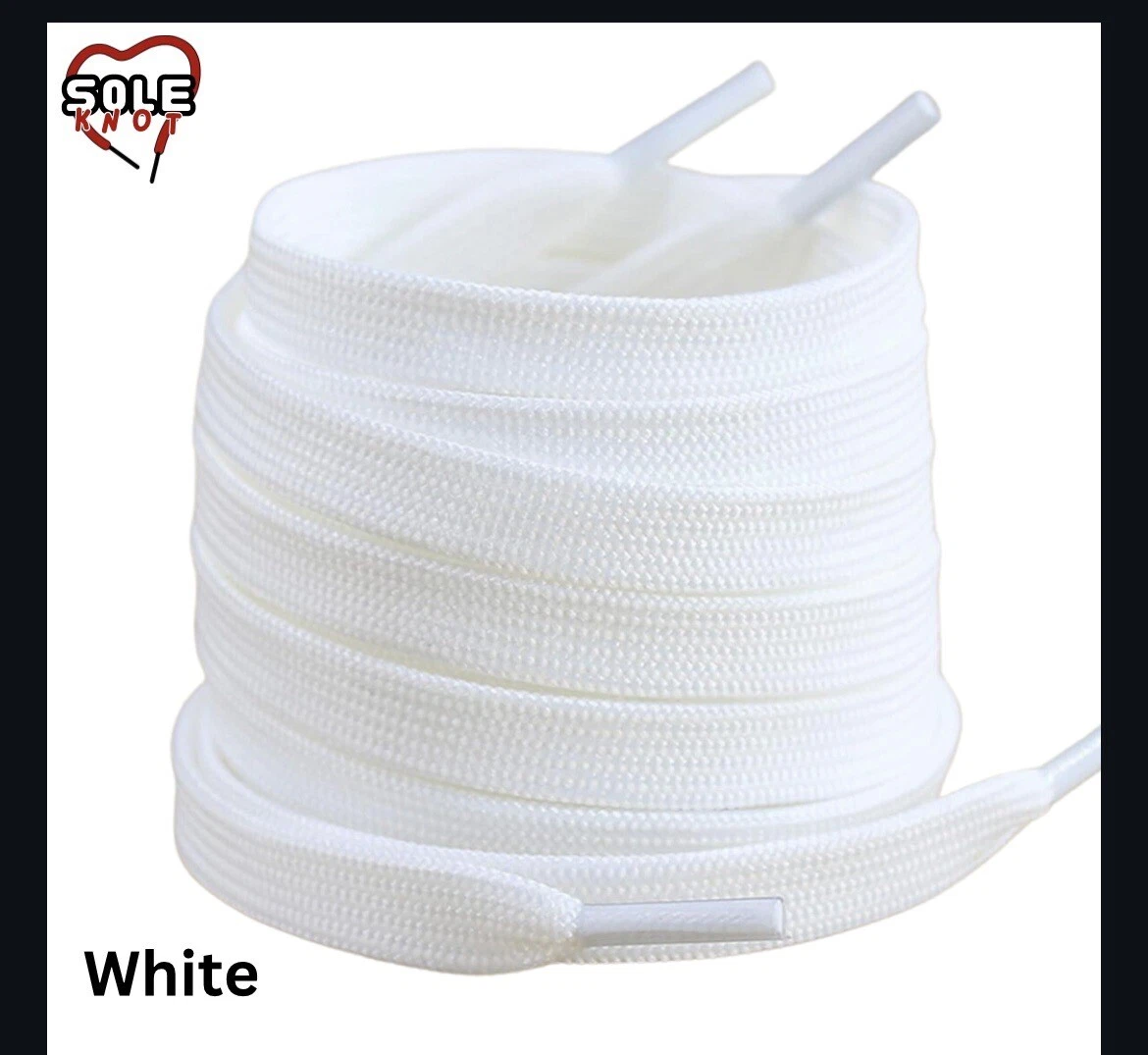 Lacets de chaussure blancs nœud semelle 120 cm pour air jordan, dunks, airforce, Supreme, fourgonnettes