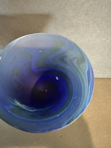 "Copas de cóctel, fenicias, azules, vidrio artístico soplado a mano, de colección de aproximadamente 7"" de alto" - Imagen 6 de 10