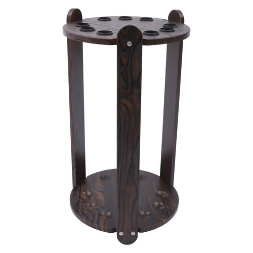 Floor Stand Billiard Cue Holder 9Hold Pool Cue Stick Rack Holder Table Wooden - Picture 6 of 10