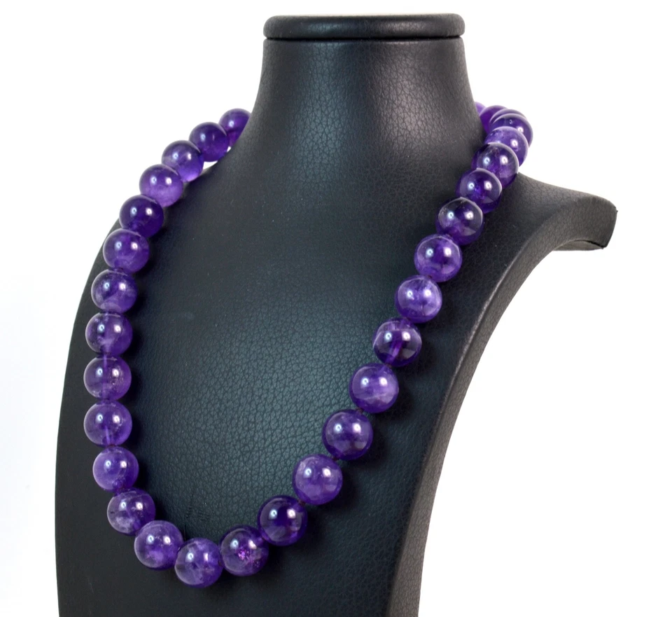 Collana in Ametista e chiusura in Argento 925. Made in Italy - Immagine 2 di 3