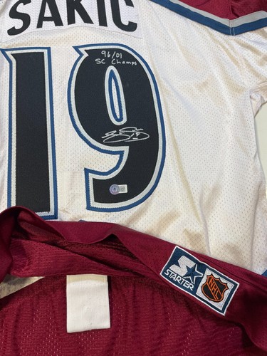 JOE SAKIC SIGNED 1996 STARTER AUTHENTIC AVALANCHE STANLEY CUP JERSEY BECKETT COA - Picture 3 of 6