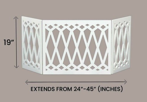 Haustiertor für Tür Treppe Sicherheit Hund Holz Freistehend Dreifachfalt Diamant Weiß - Bild 9 von 9