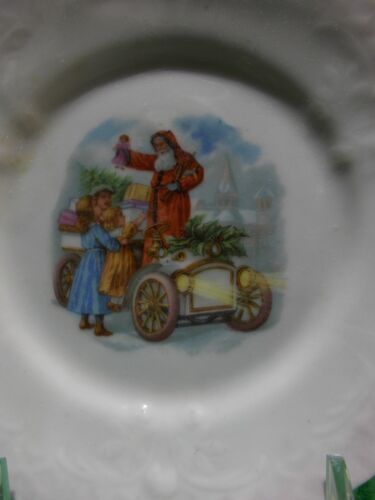 🎅 Antique 1910-20 GERMAN SANTA TRANSPOTATION SERIES TEA SET 5" PLATE - CAR #4🎄 - Picture 4 of 5