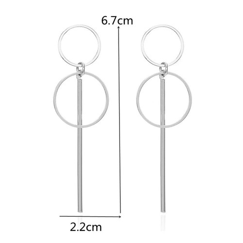 Fashion Statement Earrings Metal Round Geometric Earrings For Women Hanging Dang - Picture 7 of 52
