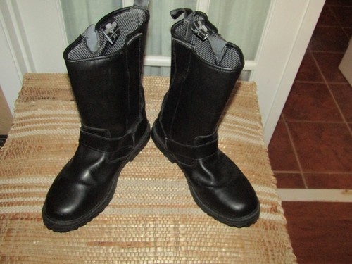 Black Brand Motorcycle Boots Men's Sz 11 M Waterproof Road Hook Loop - Picture 2 of 9