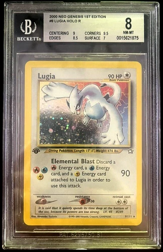 1st Edition Lugia w/ Subgrades - BGS 8 NM-MT - Neo Genesis 9/111 Holo Rare