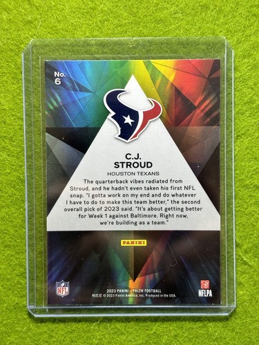 CJ Stroud PRIZM ROOKIE CARD Jersey #7 TEXANS SP RC 2023 Panini Prizm PRIZMATIC - Picture 2 of 24