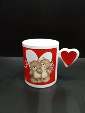 vintage rare 2001 simon elvin Love coffee mug with solid heart handle