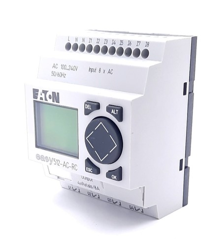 Moeller EASY512-AC-RC Programmable Relay, 100-240VAC, 8x Inputs, 4x Outputs, DIN - Picture 2 of 5