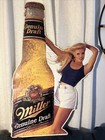 Vintage Miller Beer Tin Sign Sexy Blonde Huge 40” High X24” Wide Man cave Rare
