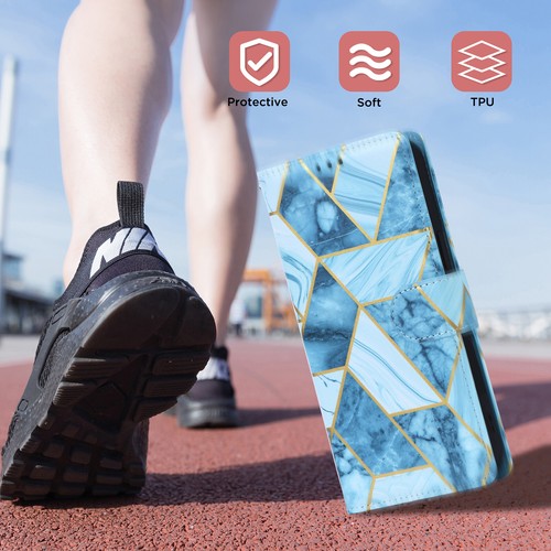 Funda tipo billetera de mármol para Galaxy A16 5G/A35 5G/A56 5G ranuras para tarjetas cubierta con soporte - Imagen 9 de 15