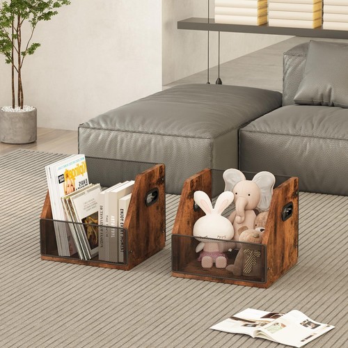 2-PK Vinyl Record Storage, Desktop LP Album Display Holder Box Holds 60 Records - Picture 8 of 9