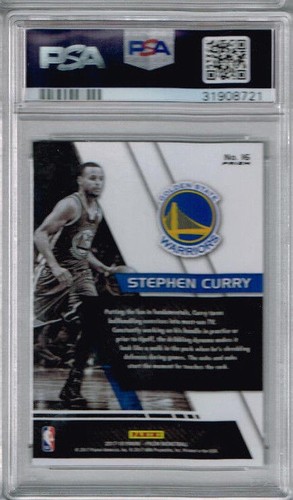 2017 Panini Prizm Stephen Curry Fundamentals Silver Prizm PSA 10 - Picture 2 of 2