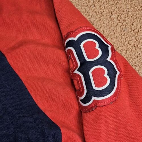 Stains* Boston Red Sox Majestic Adult Hoodie Sweatshirt Large Blue Red Patch Q6b - Picture 8 of 13