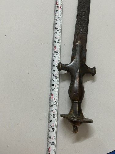Antique Vintage Sword Tulwar Poniard Handmade Dirk Cleaver Old Rare Collectible - Picture 2 of 10
