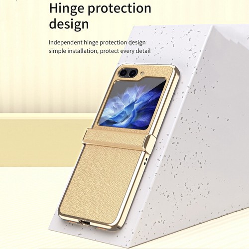 Pour Samsung Galaxy Z Flip5 5G Flip4 luxe cuir téléphone portable étui pare-chocs housses de protection - Photo 7/16