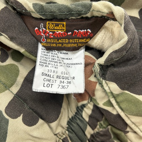 VINTAGE Walls Vest Mens S Brown Orange Reversible Full Zip Duck Camo Hunting 90s - Picture 7 of 18