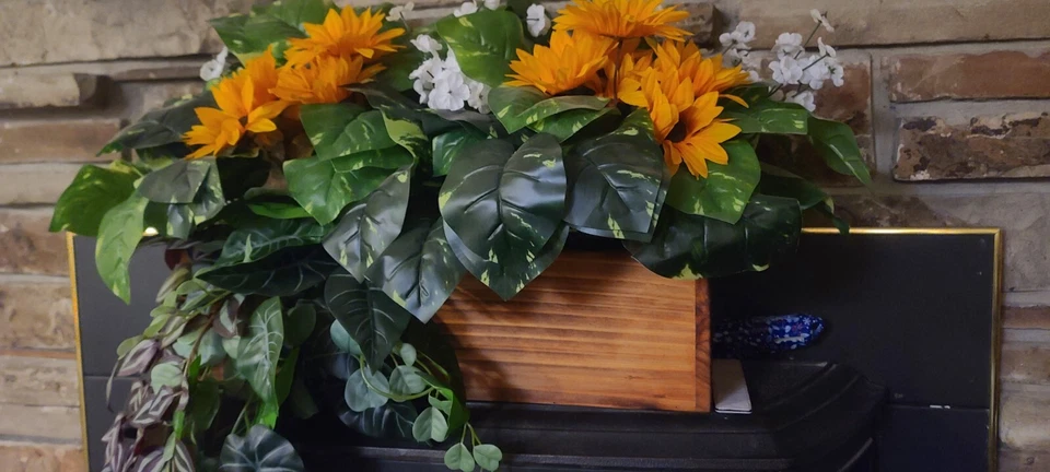 Caja jardinera de cedro artesanal 19" x 6,5" x 5,25" carbonizada ligera, aceite de tung  Foto 3 de 4