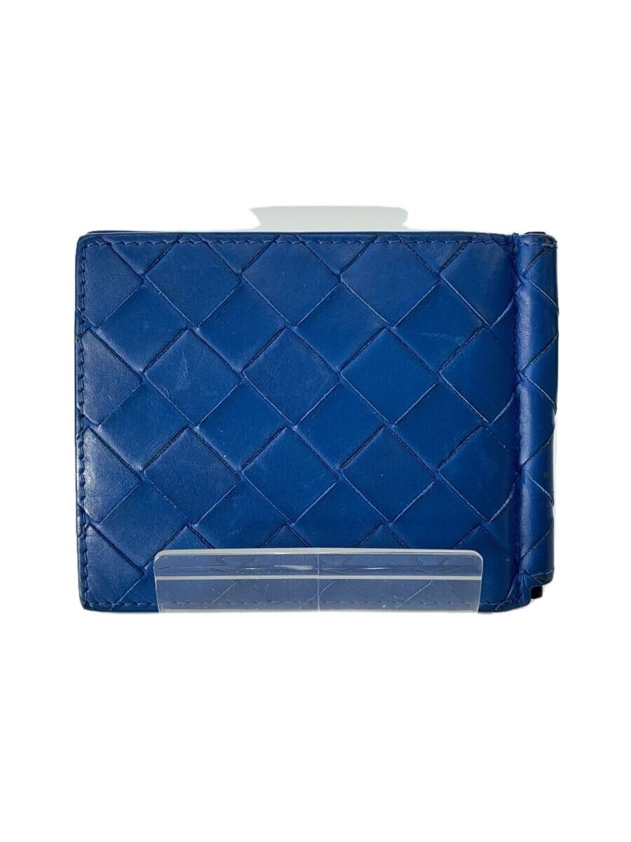 折りたたみ財布 BOTTEGA VENETA NAVY BLUE LEATHER INTRECCIATO WALLET Authentic Bottega Veneta Intrecciato Bi-fold Wallet Compact