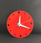 Small Round Wall Clock In Red Acrylic 14cm